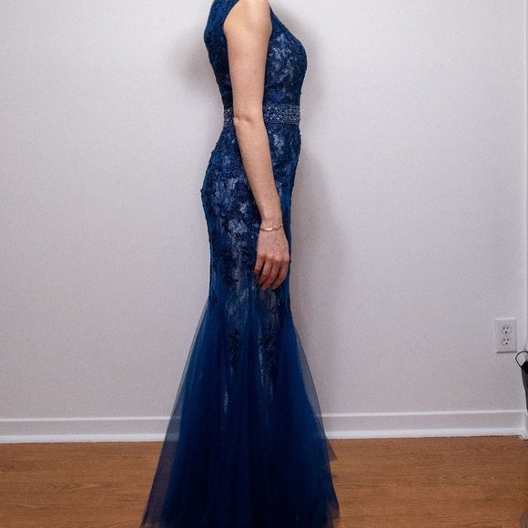 Montage by Mon Chéri navy blue dress - Picture 2 of 7